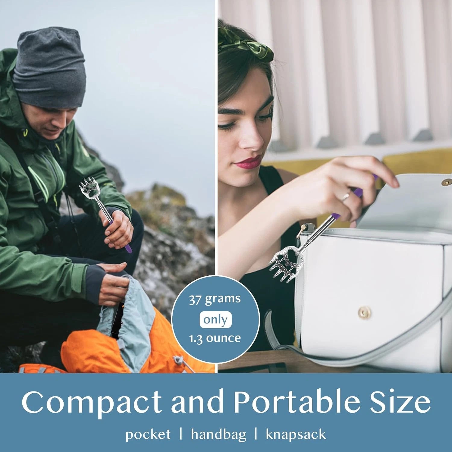 (4-Pack) Portable Extendable Telescopic Bear Claws Metal Back Scratchers/Hand Ma