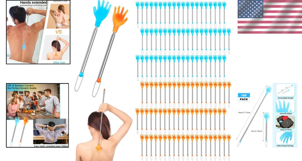 Comfortable Hand-Shaped Back Scratchers in Bulk - 100 Pcs for Itching Relief