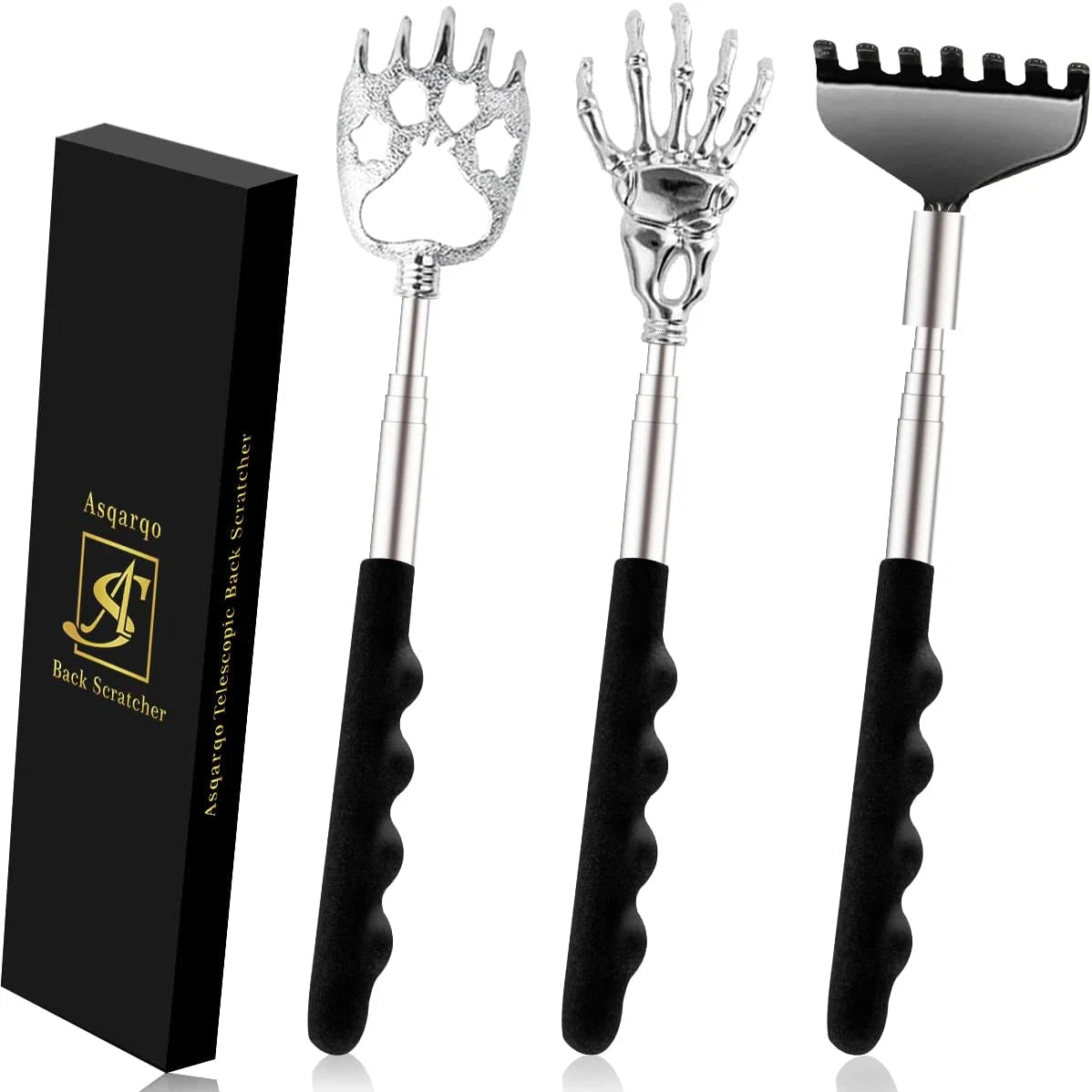 Back Scratcher 3 Pack Different Design Stainless Telescopic Back Scratchers with