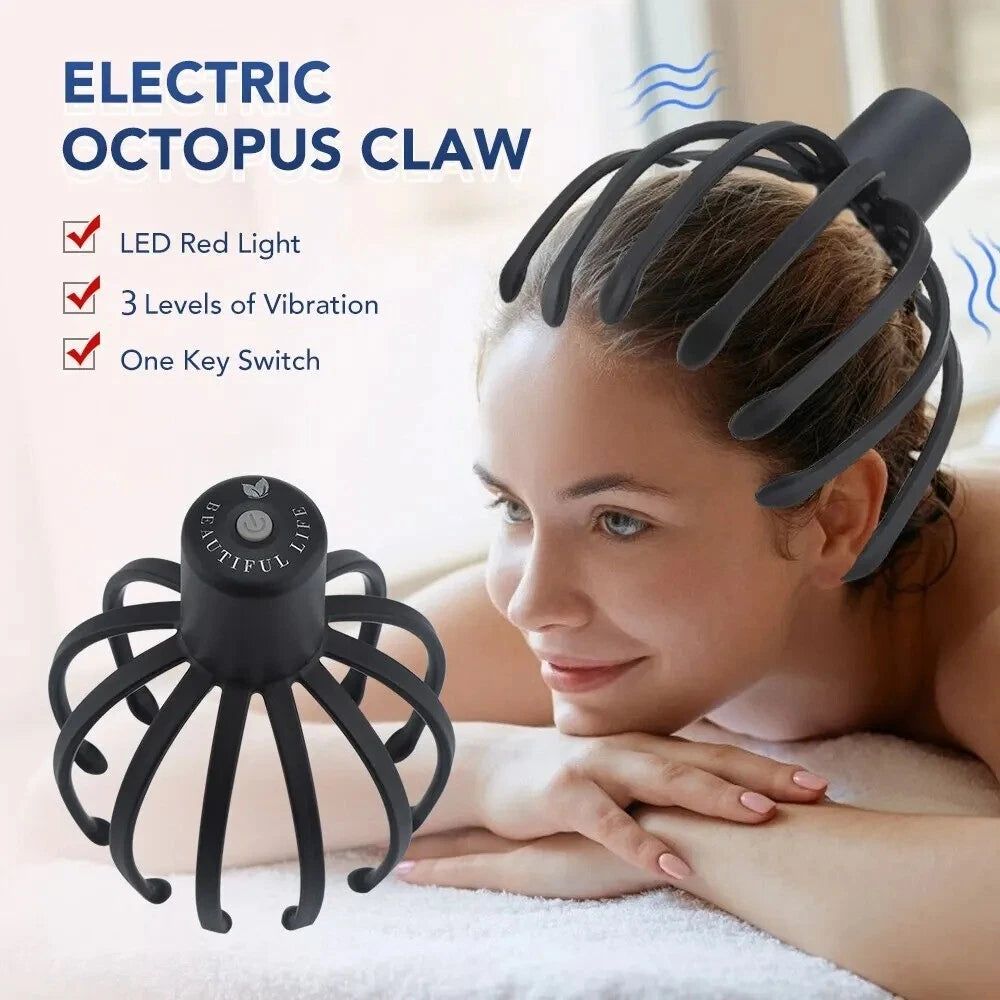 Electric Octopus Claw Scalp Massager Stress Relief Therapeutic Head Scratcher