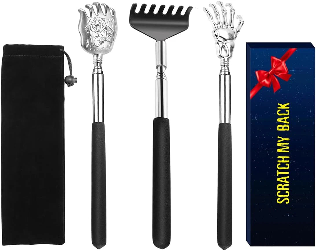 3Pcs Back Scratcher Extendable Telescoping Massager Portable Stress Relief Tool