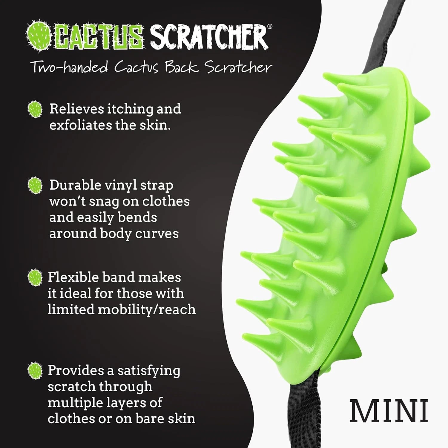 Mini Back Scratcher for Itching Relief, 2-Sides with Aggressive & Soft Spikes, L