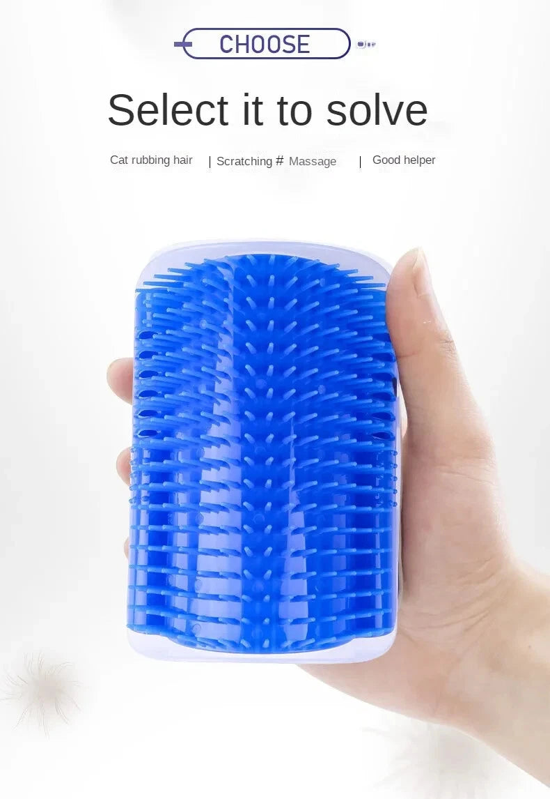 Cat Corner Self Groomer Brush Wall Mounted Cat Scratcher & Massager Comb