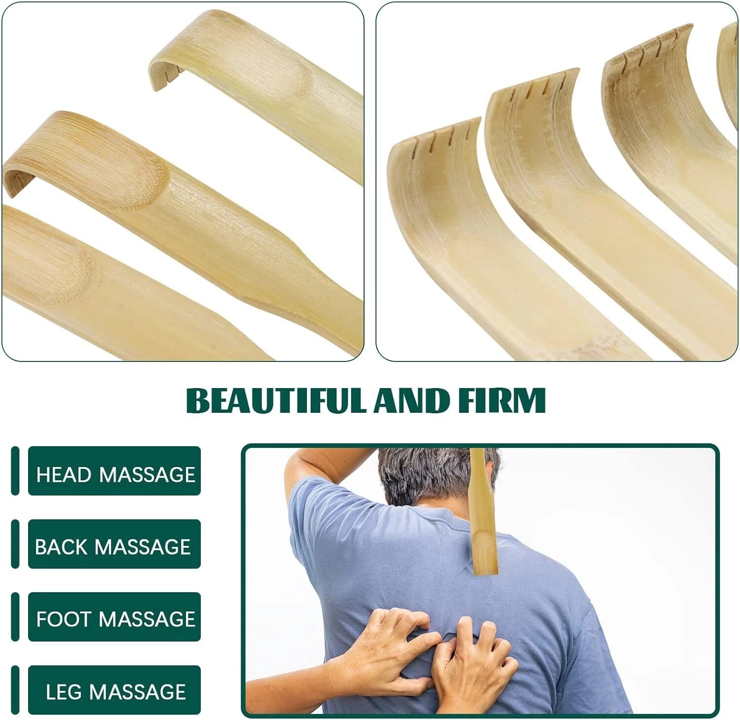12 PCS Natural Bamboo Back Scratcher Traditional Wooden Back Scratcher,Long Back