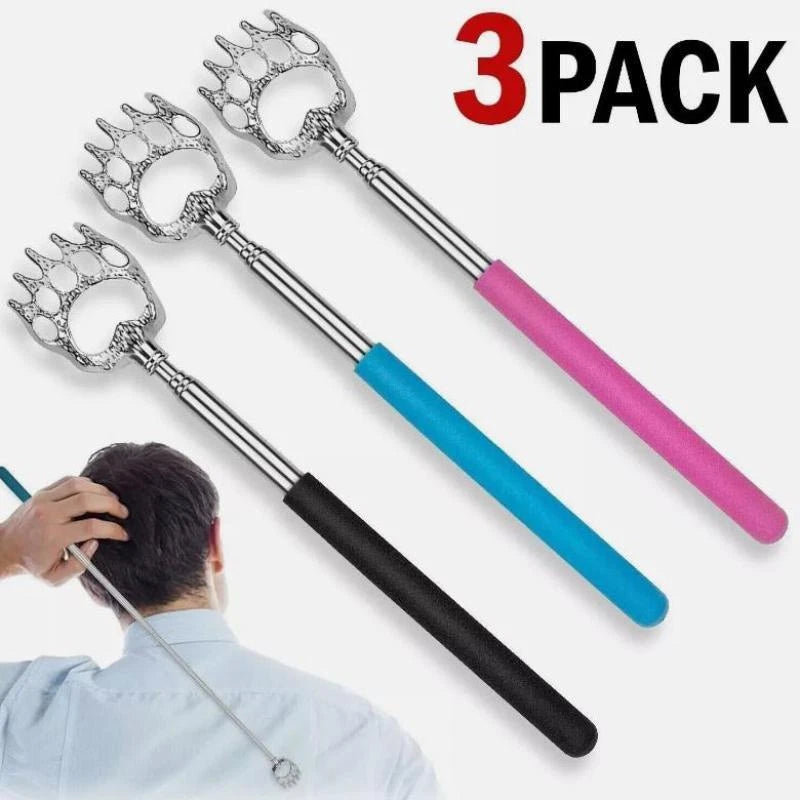 3 Pack Metal Back Scratcher Back Extendable Massager Bear Claw Telescopic