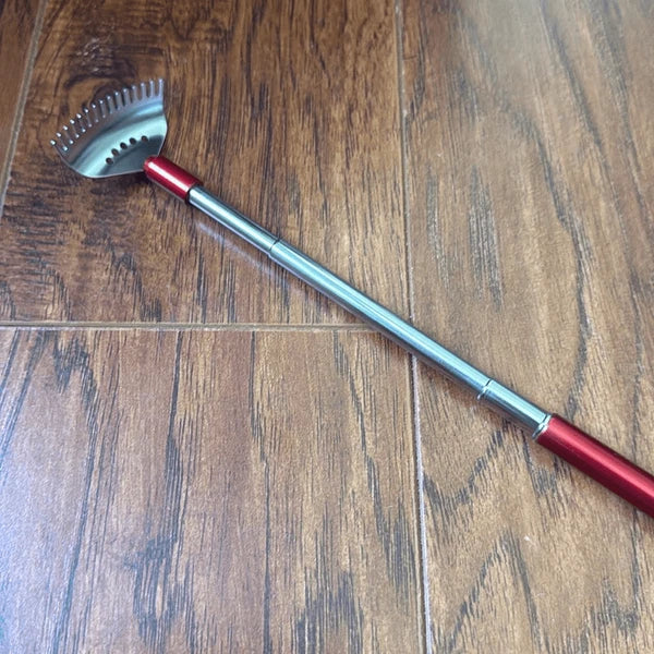 Red Silver Extendable Back Scratcher Ear Wax Remover Screwdriver