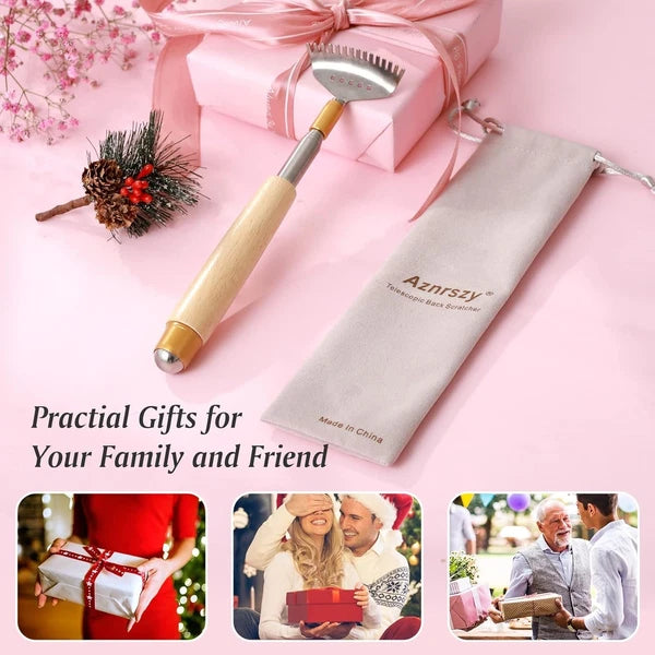 Back Scratchers Extendable Metal Wooden Handle Massage Roller 2 Pack