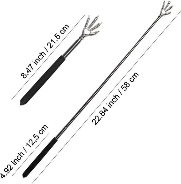 Extendable Back Scratcher Metal Telescopic Eagle Claw Portable Black Massager UK
