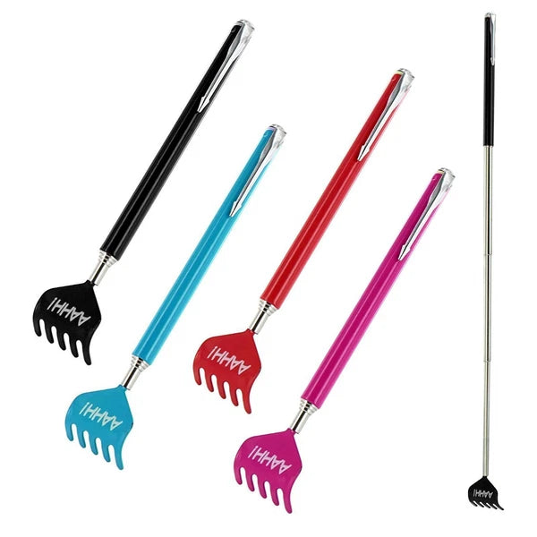 BACK SCRATCHER TELESCOPIC EXTENDABLE HANDY PORTABLE METAL CLIP NOVELTY PEN