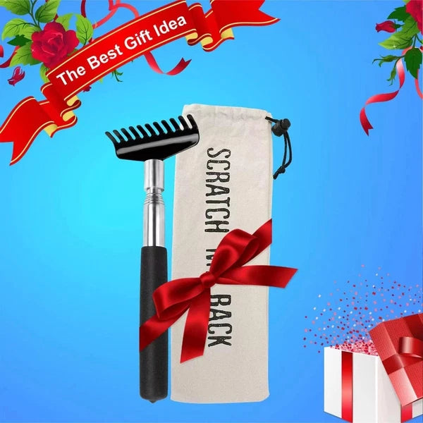 Oversized Portable Extendable Back Scratcher, Upgraded Metal Stainless Steel Tel