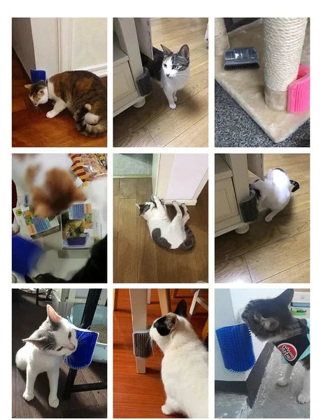 Cat Corner Self Groomer Brush Wall Mounted Cat Scratcher & Massager Comb