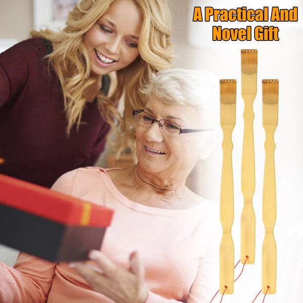 3 PCS Natural Bamboo Back Scratcher Long Reach Pick Itch Relief Tool Portable