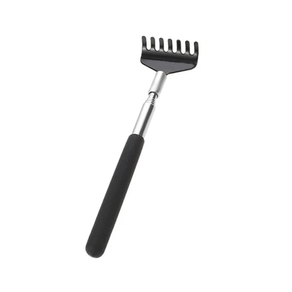 Telescopic Back Scratcher Massager Metal Extendable 5 Section 20-68cm Black U4O0