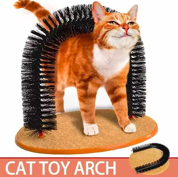 Cat Shedding Hair Remover Arch Self Groom Scratcher Toy Massaging With Scratcher