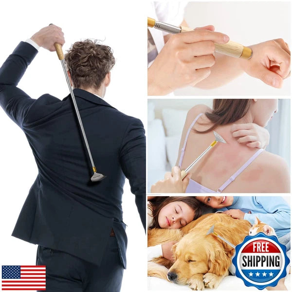 Aznrszy Best Telescoping Back Scratcher, Back Scratcher for Women Men Kids wi