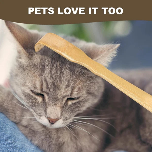 2 Pack Wooden Bamboo Back Scratcher, 17 Inch Long Handle 2 Pack,