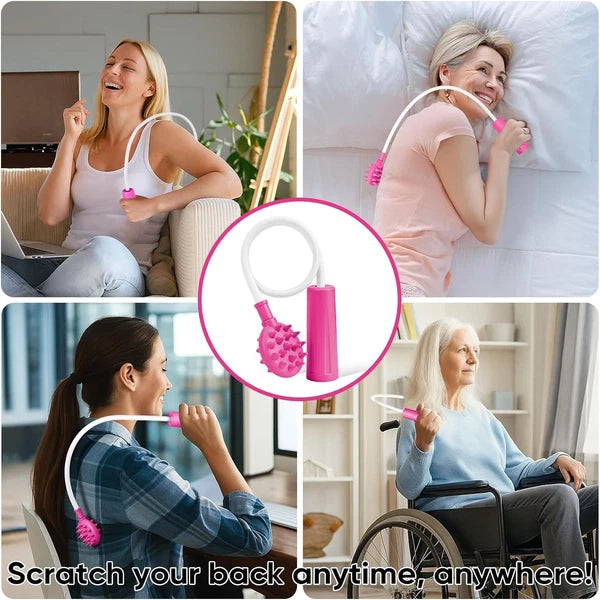 Upgraded Pink Curved Back Scratcher for Women Men Extra Long Flexible Bendable