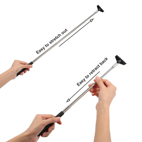 Anself Telescopic Back Scratcher Massager Metal Compact Extendable 5Section S2K5