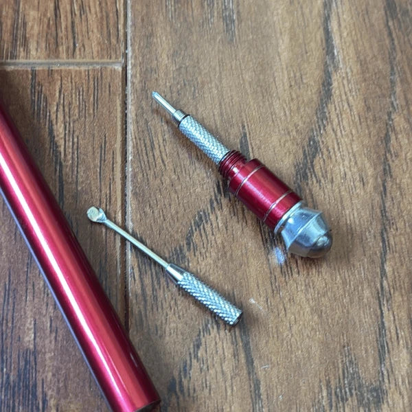 Red Silver Extendable Back Scratcher Ear Wax Remover Screwdriver