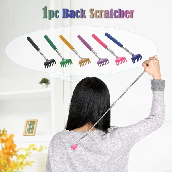 Anself Telescopic Back Scratcher Massager Metal Compact Extendable 5Section S2K5