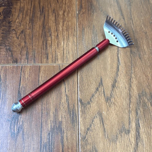 Red Silver Extendable Back Scratcher Ear Wax Remover Screwdriver