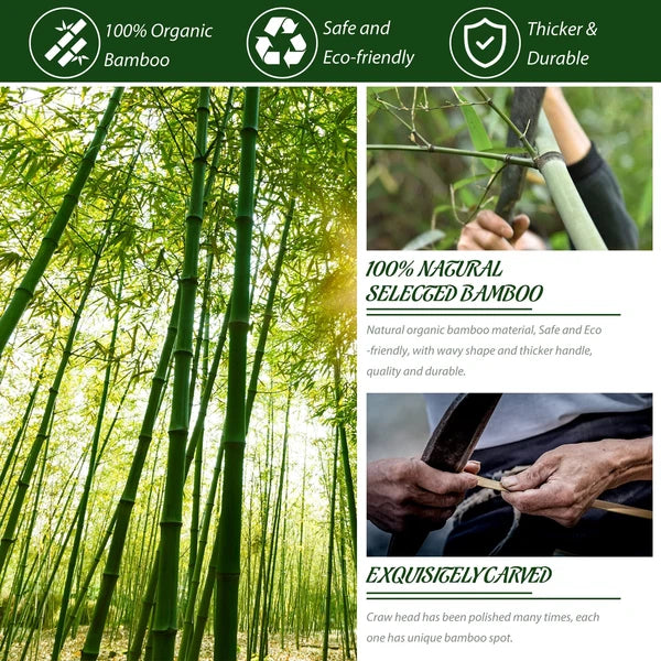 2 Pack Wooden Bamboo Back Scratcher Body Relaxation Massager for Itch Relief