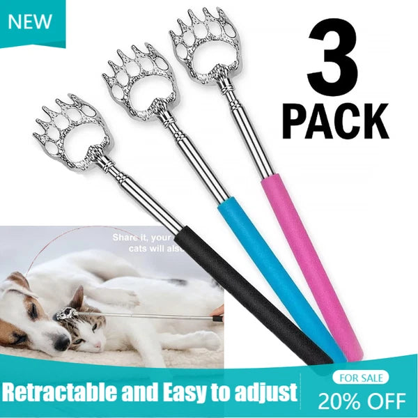3 Pack Metal Back Scratcher Back Extendable Massager Bear Claw Telescopic