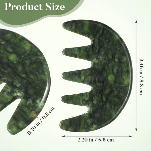 Jade Massage Comb Head Scratcher Massager Whisk Stone Hair Guiding
