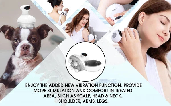 Electric Scalp Head Scratcher Portable Head Massager Waterproof Hair 3D Kneading