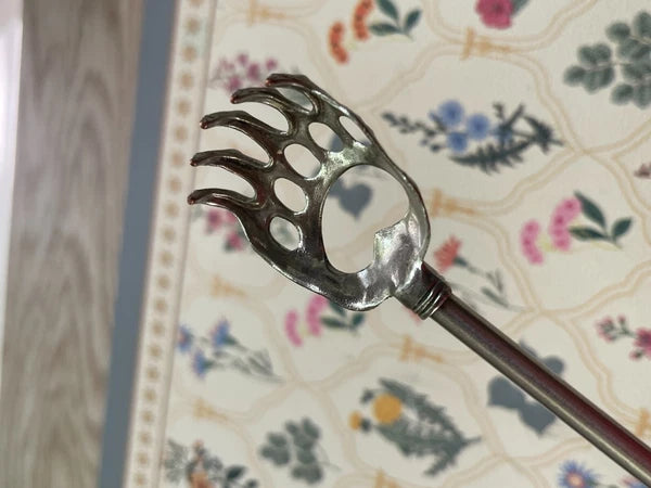 Metal Animal Bear Claw Back Scratcher w/ Wooden Handle 24"