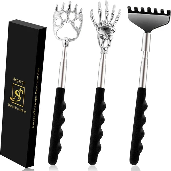 Back Scratcher 3 Pack Different Design Stainless Telescopic Back Scratchers with