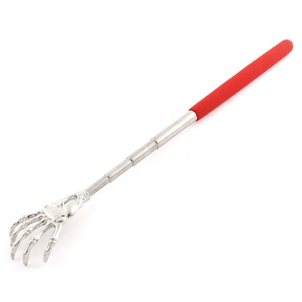 Skeleton Hand Telescopic Portable Extendable Back Scratcher Red