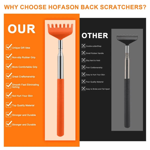 6 Pack Telescopic Back Scratcher Portable Extendable Back Scratchers Massager