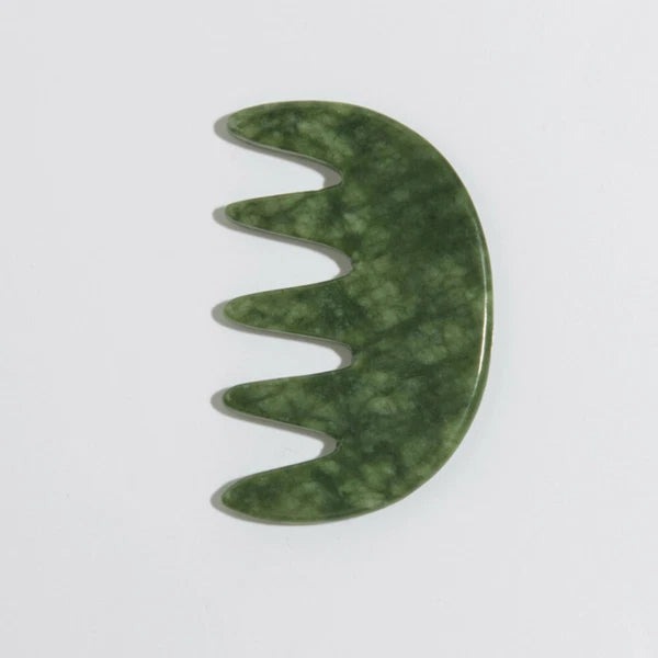 Jade Massage Comb Head Scratcher Massager Whisk Stone Hair Guiding