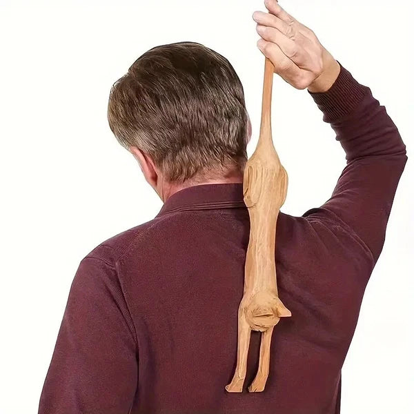 Wooden Cat Shaped Back Scraper, Manual Massage Tool, Manual Back Scratcher