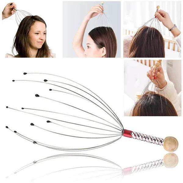 Octopus Head Massager Stainless Steel Claw Scalp Scratcher Relaxation Tool