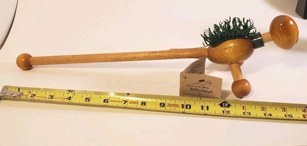 Back Scratcher & Massager 16" Wood Plastic Bristles Fun Healthy Back Tool