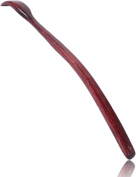 Oversized Wooden Back Scratcher: 18'' Extended Curved Handle for Better Reach, H