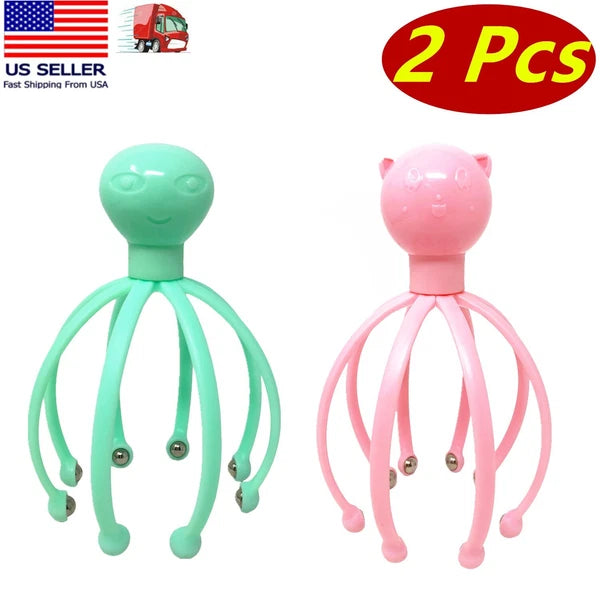 2Pc Head Massager/Scratcher, Massaging Scalp Help Relax, Calm Stress, Steel Ball