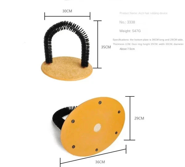 Cat Shedding Hair Remover Arch Self Groom Scratcher Toy Massaging With Scratcher