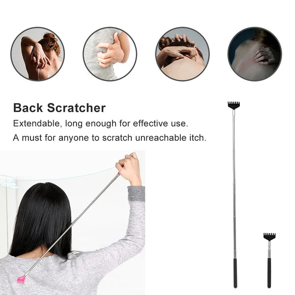 Anself Telescopic Back Scratcher Massager Metal Compact Extendable 5Section S2K5