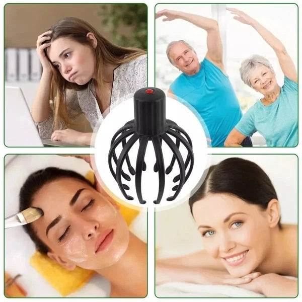 Electric Octopus Claw Scalp Massager Head Scratcher - 3 Modes for Stress Relief